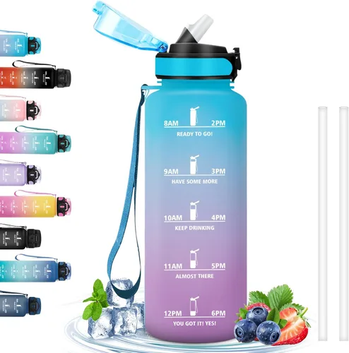 Miniatura 35 de Botella de agua – 16.9 fl oz – Botella de agua para niños, botella de sorbete a prueba de fugas, botella deportiva con marcador de tiempo, botella