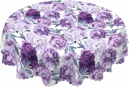 Miniatura 30 de AOYEGO Mantel redondo de 60 pulgadas en negro y blanco con divertidas rayas en espiral, mantel moderno de poliéster para decoración del hogar