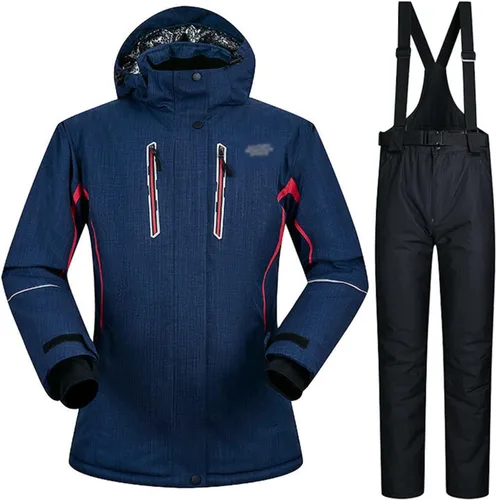 Miniatura 27 de Conjunto de chaquetas y pantalones de esquí para mujer, invierno al aire libre, talla grande, trajes de esquí cálidos con capucha, trajes de nieve E