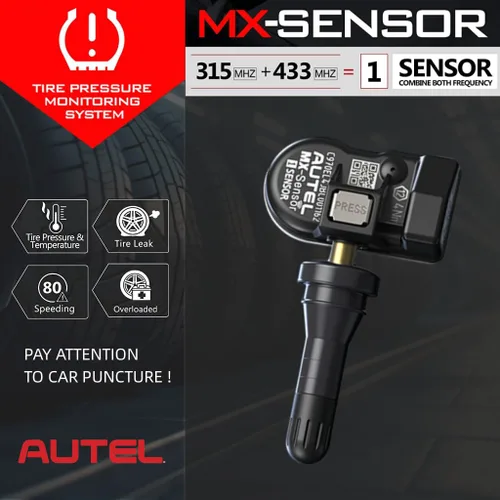 Miniatura 3 de Autel Sensores TPMS 2 en 1 Sensor MX-Sensor 315Mhz/433Mhz Sensor de presión de neumáticos, sensores TPMS inalámbricos programables y clonables a