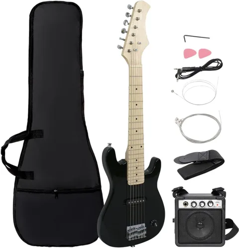 Miniatura 3 de Guitarra eléctrica para principiantes de 30 pulgadas con amplificador de 5 W y paquete de accesorios, bolsa de guitarra