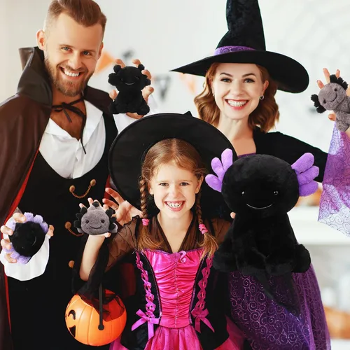Miniatura 6 de Lenwen 5 piezas de juguetes de peluche de ajolotl, 1 mamá negra con 4 bebés lindos, animales de peluche ajolote peluches en la barriga, regalos