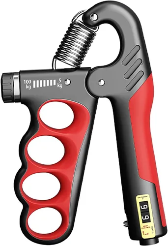 Entrenador de fuerza de agarre, fortalecedor de agarre de mano ajustable (11.0-220.5 lbs) con contador automático, diseño ergonómico y resorte de