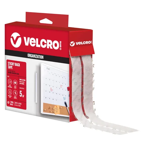 VELCRO Brand - Sujetadores de gancho y bucle con parte posterior adhesiva – Cinta adhesiva permanente de pelar y pegar para mantener organizados