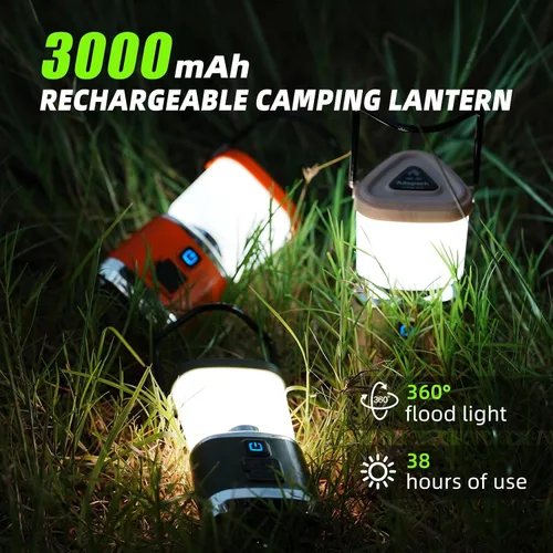 Miniatura 2 de Allspark Linterna LED recargable para campamento, 1000 lúmenes, 4 modos de luz, luces magnéticas para camping, linterna portátil brillante, luces