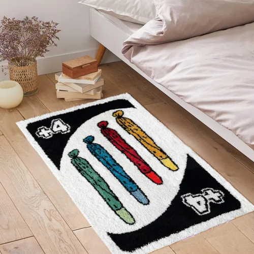 Miniatura 5 de Divertida alfombra con tarjeta de números de 2 x 3, lavable, antideslizante, para sala de juegos, dormitorio, dormitorio y baño, tapete suave