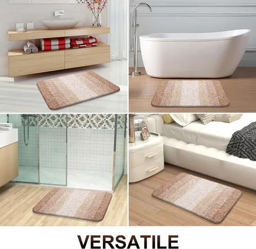 Miniatura 9 de OLANLY Juego de 2 alfombras de baño y alfombras de baño ombré, tamaño de alfombra de baño 30 x 20 pulgadas y juego de alfombra de baño 24 x 16 + 24