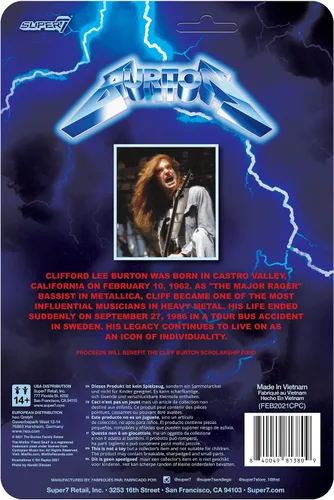 Miniatura 3 de Super7 Cliff Burton - Figura de acción de 3.75 pulgadas con accesorios, coleccionables de heavy metal y juguetes retro