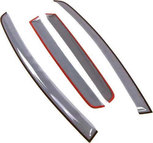 Miniatura 2 de LWD2-799 Deflector de visera de ventana de montaje exterior, color gris claro, juego de 4 piezas compatible con Honda Fit 2015-2016