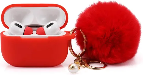 Miniatura 6 de Estuche protector para el estuche de carga de AirPods Pro con kit de 1 par de puntas para los oídos, estuche de silicona para AirPods con llavero