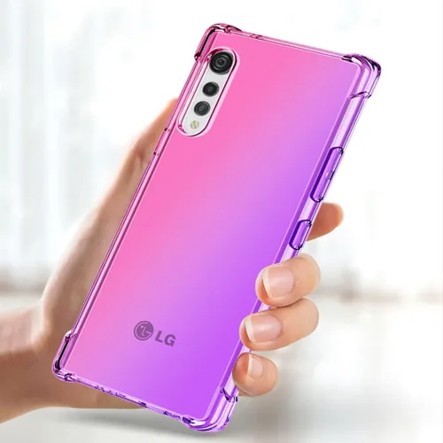 Miniatura 5 de Funda para LG Velvet 5G LM-G900 para niñas y mujeres, funda protectora de TPU suave antiarañazos, a prueba de golpes, para LG Velvet (rosa/morado)