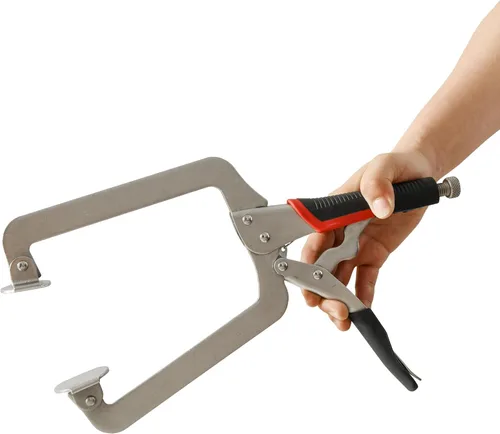 Miniatura 3 de Xiao & Dao Pro 15Iuch Alicates de bloqueo con abrazadera en C con almohadillas giratorias, herramientas de montaje de clips, carpintería
