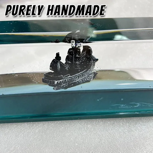 Miniatura 4 de Honsheng Juguete simulador de pirata de perla negra insundable, bote ondulado en una caja, adorno de decoración de barco fluido de crucero de onda