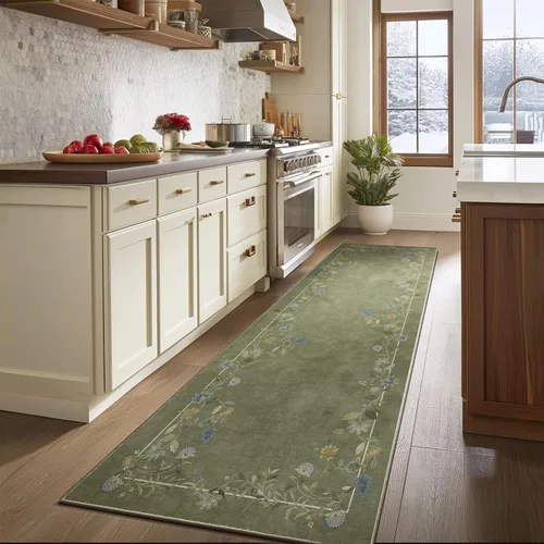 Miniatura 86 de Alfombra de pasillo lavable antideslizante: alfombra de cocina de 2 x 6 pies, resistente a las manchas, con parte trasera de goma, alfombra suave