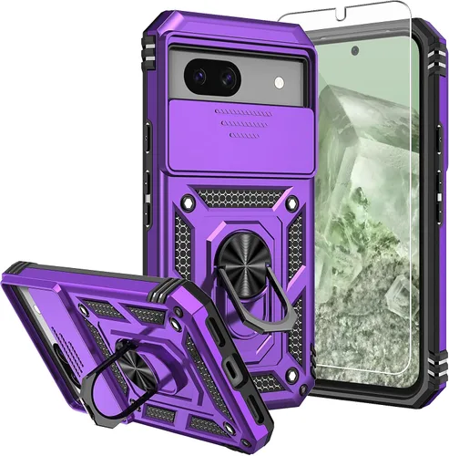 Miniatura 14 de Funda para Pixel 7a, con protectores de pantalla y funda para cámara, [grado militar] de 16 pies. Funda protectora probada contra caídas con soporte