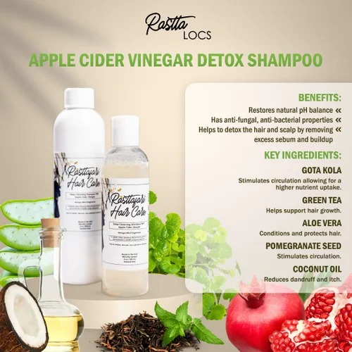 Miniatura 3 de Rastta Locs - Made For Locs Dreadlocks - Champú de limpieza profunda, clarificación y desintoxicación con pH equilibrado con aloe vera y extracto