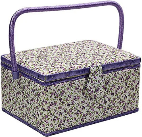 Miniatura 9 de Cesta de costura grande con accesorios, caja organizadora de costura para suministros de costura y herramientas de manualidades de bricolaje, regalo