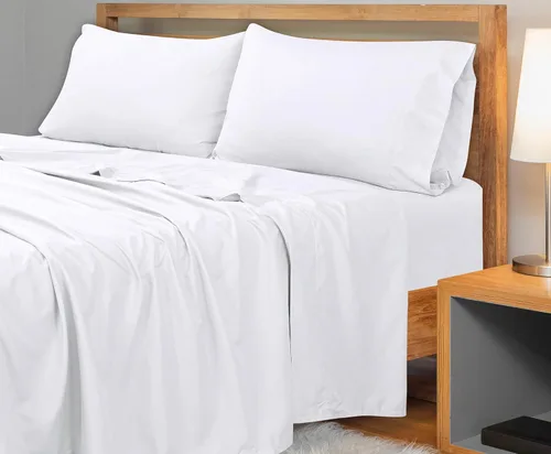 Miniatura 6 de Royale Linens Sábana Plana de 300 Hilos de Algodón Peinado de Fibra Larga 100% - Súper Suave - Sábanas Superiores - Sábana Plana Full se Vende por