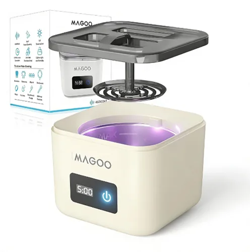 Máquina limpiadora ultrasónica de retenedores, limpiador de dentaduras, limpiador dental y de joyas todo en uno para alineadores, protectores