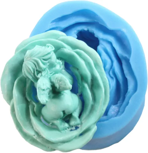 Miniatura 5 de Funshowcase Molde de silicona para dulces de ángel de querubín de hada para decoración de pasteles de fondant, decoración de cupcakes, fabricación