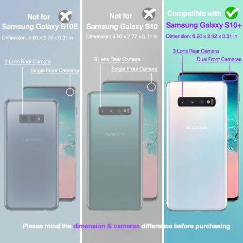 Miniatura 2 de KIOMY Funda transparente para Samsung Galaxy S10+/ S10 Plus, esquinas de bolsa de aire, a prueba de golpes, funda protectora para teléfono TPU Brillo