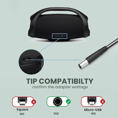 Miniatura 2 de Cargador de 19 V compatible con JBL Boombox 3, Boombox 2, Boombox 1 altavoz portátil inalámbrico compatible con cable adaptador de fuente