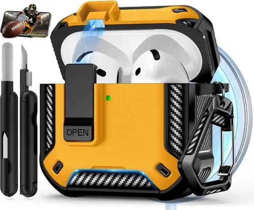 Miniatura 24 de Funda para AirPods Pro de 2 generación con soporte para teléfono, diseño de interruptor automático de protección completa contra caídas con kit