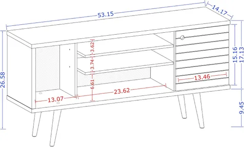 Miniatura 3 de Manhattan Comfort Liberty Soporte de TV Moderno de Mediados de Siglo para Televisores de hasta 46 Pulgadas, Centro de Entretenimiento