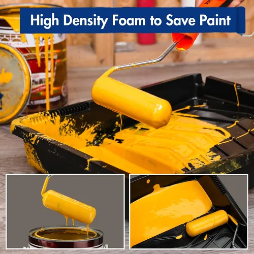 Miniatura 3 de WORKPRO Paquete de 12 rodillos de pintura de espuma de 4 pulgadas, kit de rodillos de pintura pequeños, mini rodillo de pintura para pintar paredes
