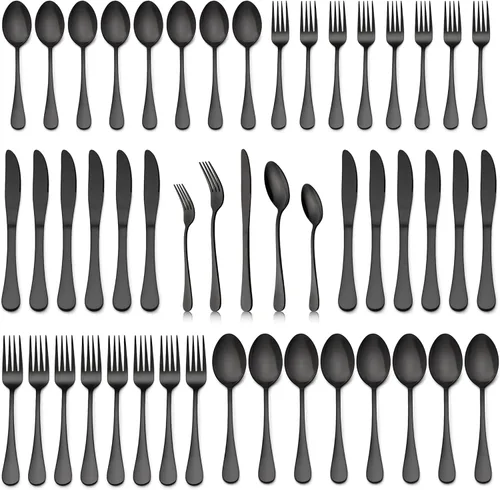 Miniatura 14 de LIANYU, juego de 20 piezas de cubiertos de acero inoxidable, para 4, incluye cuchillo, tenedor y cuchara, pulido al espejo, apto para lavavajillas