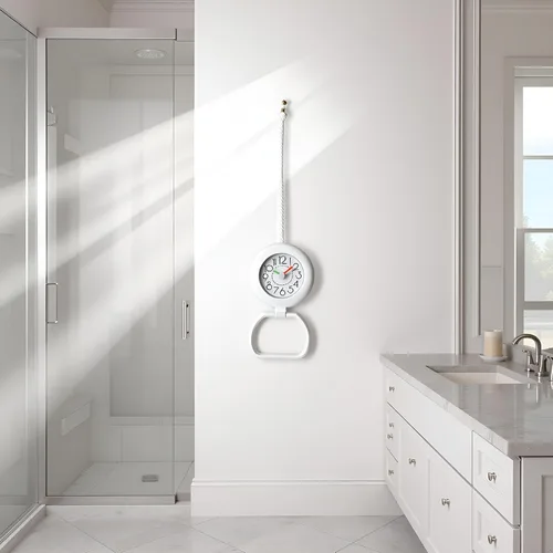 Miniatura 2 de Reloj de ducha digital de baño, temporizador impermeable para baño, temporizador colgante para cocina, hogar, pared y decoración de mesa (blanco)