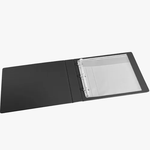 Miniatura 9 de Carpeta de 3 anillos para cheques de escritorio con trozos finales, 3 en una página, se ajusta a 3 y 9 agujeros de piel sintética