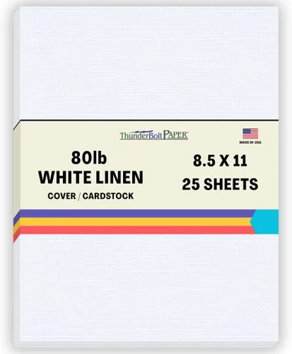 Miniatura 23 de 100 hojas de papel de cubierta de lino blanco brillante 80# – 4.5 x 6.5 pulgadas, invitación 1/2 pulgada más pequeña que 5 x 7 – peso de tarjeta