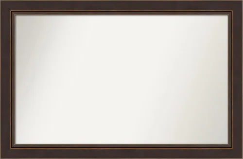 Miniatura 351 de Amanti Art Espejo de baño de bronce para sobre el fregadero, 24 x 24 pulgadas, espejo cuadrado de bronce Lara para tocador, marco de madera