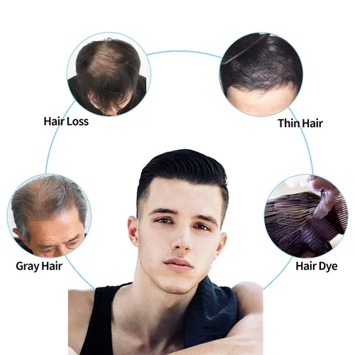 Miniatura 7 de WeKen Tupé corto para hombre – Peluca con clip en extensiones de corona – Pieza para hombre para cubrir la pérdida blanca – Uso diario