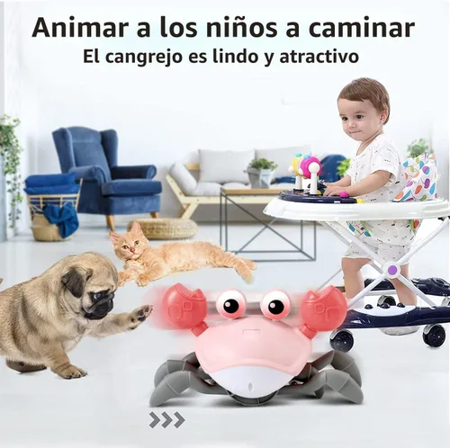 Miniatura 6 de control future Juguetes para bebés niñas para tiempo boca abajo: Cangrejo que gatea rosa bebés Montessori juguete de aprendizaje 36 meses 3 años