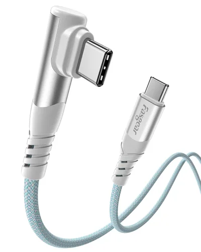 Miniatura 8 de Fasgear Cable USB C a USB C de 100 W en ángulo recto – Cable USB 2.0 tipo C de 3 pies 5A PD de carga rápida compatible con iPhone 17, 16, 15 Series