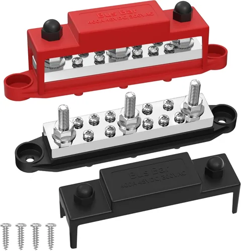 Miniatura 8 de Barra de Bus Joinfworld 250A 12V Bloque de Distribución de Energía con 3 x 3/8" (M10) Pernos Barra Terminal de Bus Marino Bloque de Barra de Batería