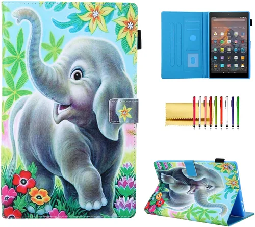 Miniatura 10 de Funda tipo cartera para tableta Amazon Fire HD 10 (5ª generación/7ª generación/9ª generación), soporte plegable delgado