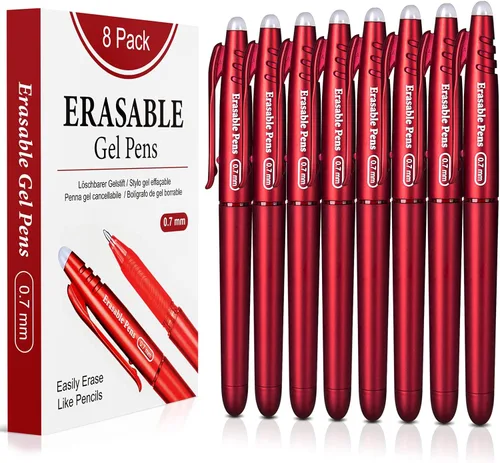 Miniatura 10 de KERIFI Bolígrafos de gel borrables de 0.7mm, bolígrafos de punta fina borrables con calor, haz que los errores desaparezcan, bolígrafos de tinta