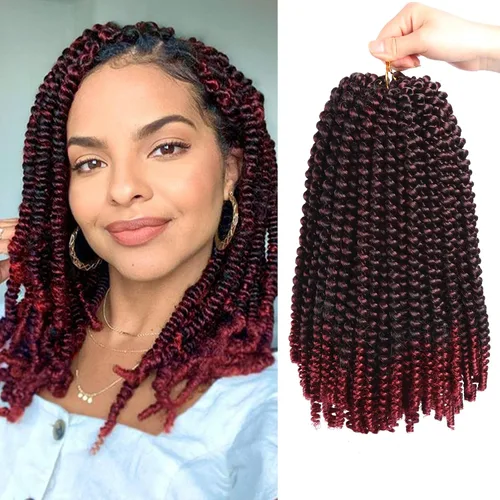 Miniatura 62 de Beyond Beauty Cabello de Ganchillo Spring Twist 90 hebras 8 pulgadas Spring Twists Esponjosas Trenzado, Trenzas de Ganchillo Spring Twist Bomb Twist