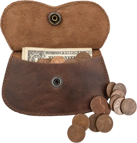 Miniatura 4 de Hide & Drink, Cartera con forma de gato hecha a mano de cuero de grano completo, Bourbon Marrón, Vintage