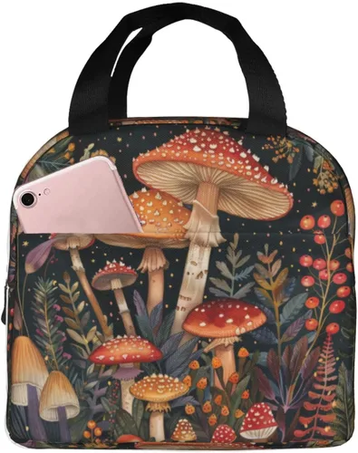 Miniatura 37 de Lonchera con diseño a cuadros azules aislada, bolsa térmica para almuerzo para adultos, niños, niñas, mujeres, oficina, trabajo, escuela, picnic
