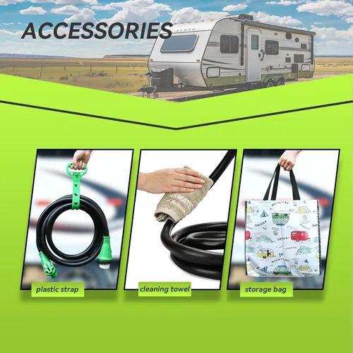 Miniatura 5 de RVMATE Cable de extensión de alimentación con cerradura para RV/generador de 50 amperios y 15 pies, mango de fácil enchufe, 14-50P a SS 2-50R