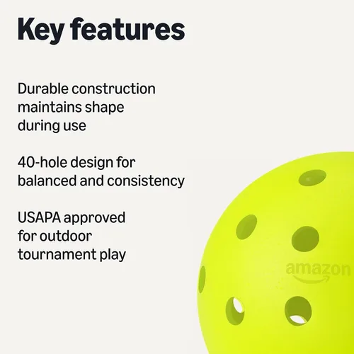 Miniatura 2 de Amazon Basics Outdoor Pickleball Balls, USAPA Approved, Yellow