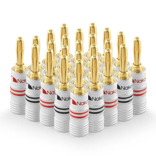 Miniatura 17 de Nakamichi Excel Series - Enchufes tipo banana chapados en oro de 24 quilates, calibre 18 AWG, tamaño de 0.157 in para altavoces, amplificador