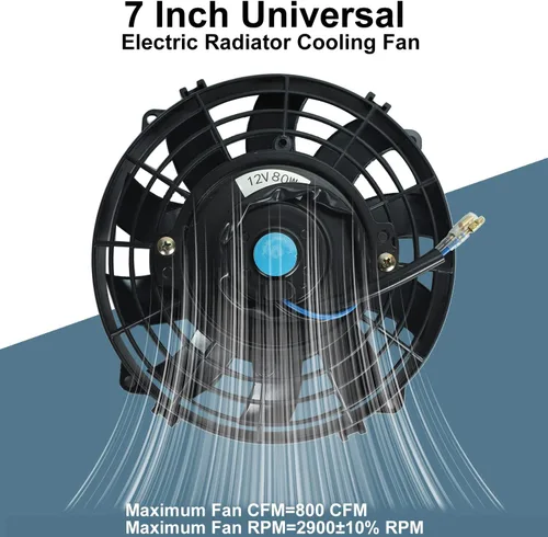 Miniatura 3 de 7 "pulgadas universal delgado ventilador push pull radiador eléctrico refrigeración 12V kit de montaje negro