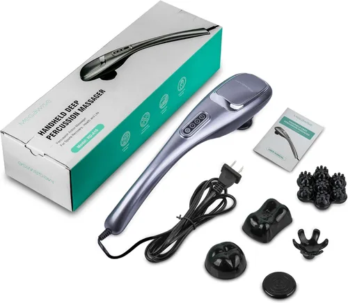 Miniatura 9 de MEGAWISE Masajeador de cuello de mano de tejido profundo para hombros, cintura, piernas, 3600 RPM potente motor eléctrico masajeador de cuello con 5
