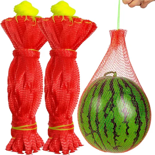 Miniatura 9 de Hamaca de melón redes de sandía, 18 pulgadas, 100 piezas de red de sandía resistente para jardín, red de melón para enrejado vertical cultivo