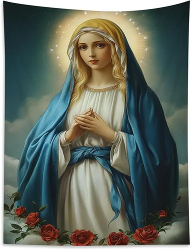 Miniatura 20 de HVEST Tapiz cristiano para colgar en la pared, tapiz navideño para colgar en la pared, tapiz de Jesús para dormitorio, habitación, decoración